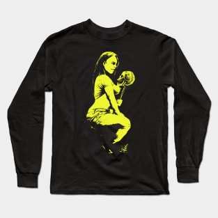 Woman and skull (yellow version) Long Sleeve T-Shirt